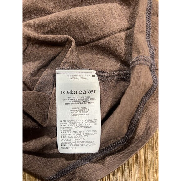 Icebreaker Shirt Womens Small Brown Merino Wool Crewneck Pocket Tee - Picture 5 of 8